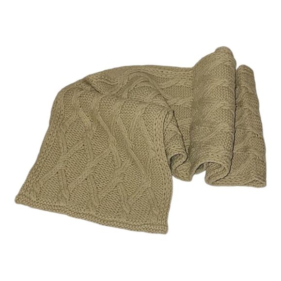 J. Jill Pure Jill Wool Blend Cable Knit Infinity Scarf Tan NWT - Picture 3 of 7